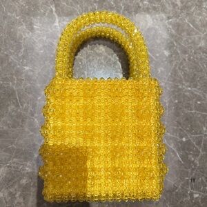 Shrimps Yellow Beaded Mini Bag